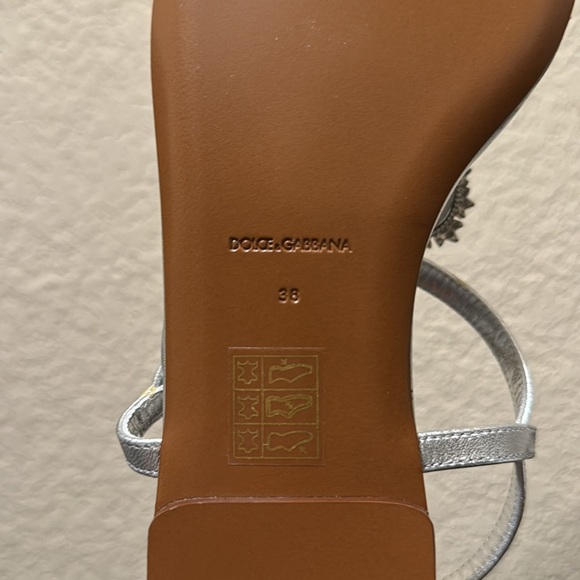 Dolce and Gabbana Devotion Silver Thong Sandal - Picture 6 of 6